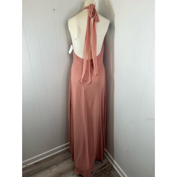 AFTER SIX High Neck Halter Backless Maxi Dress in Desert Rose. Size 8. NWOT - Picture 3 of 10